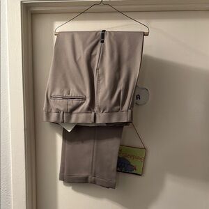 George Tan Dress Pants Flat Front Formal Wear